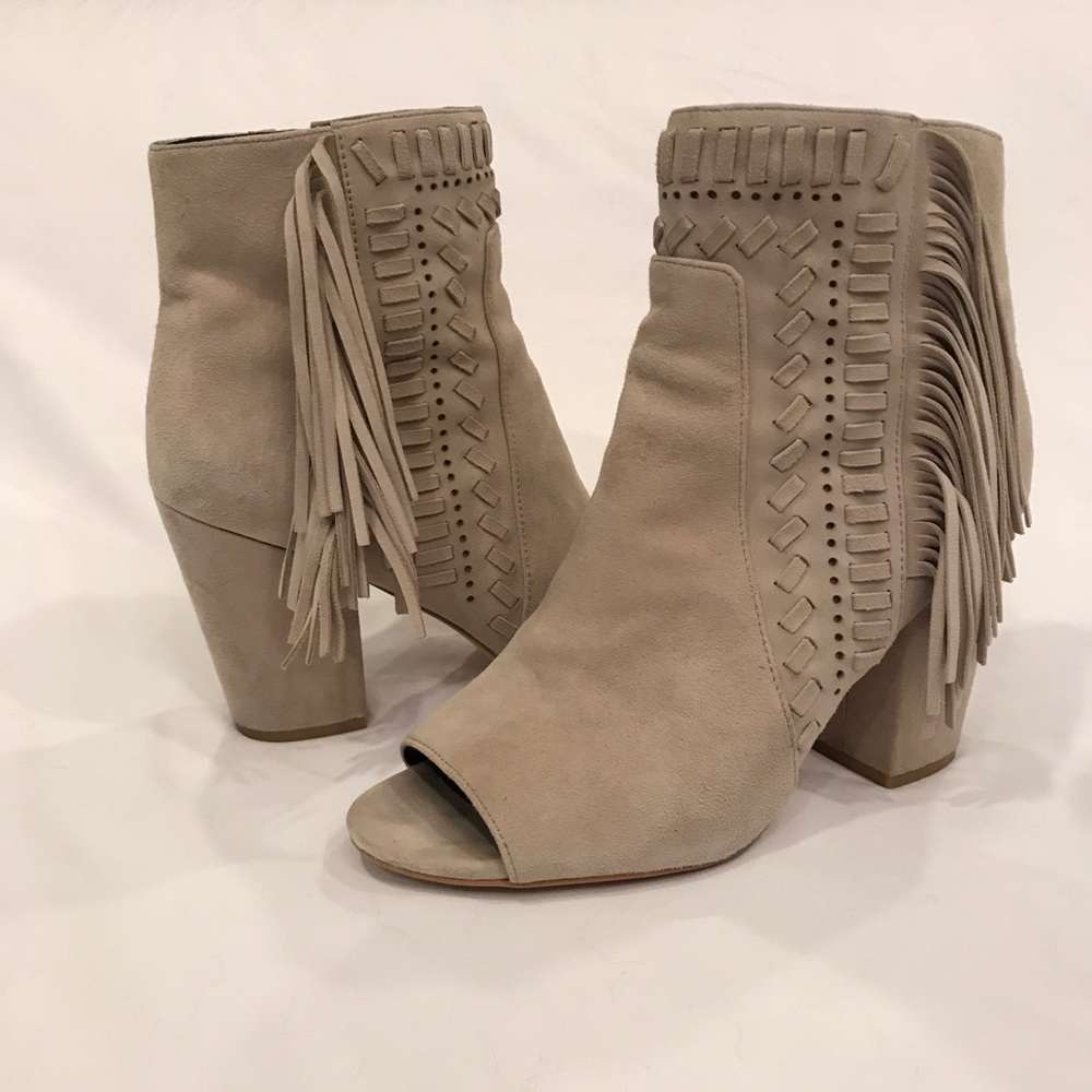 Rebecca Minkoff Open Toed Fringed Ankle Booties